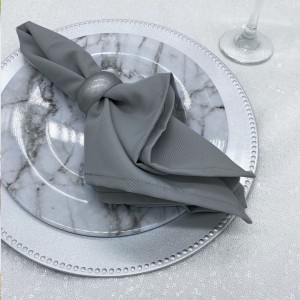 Πετσέτα Φαγητού PLAIN LINE Polyester 100% Silver 50x50